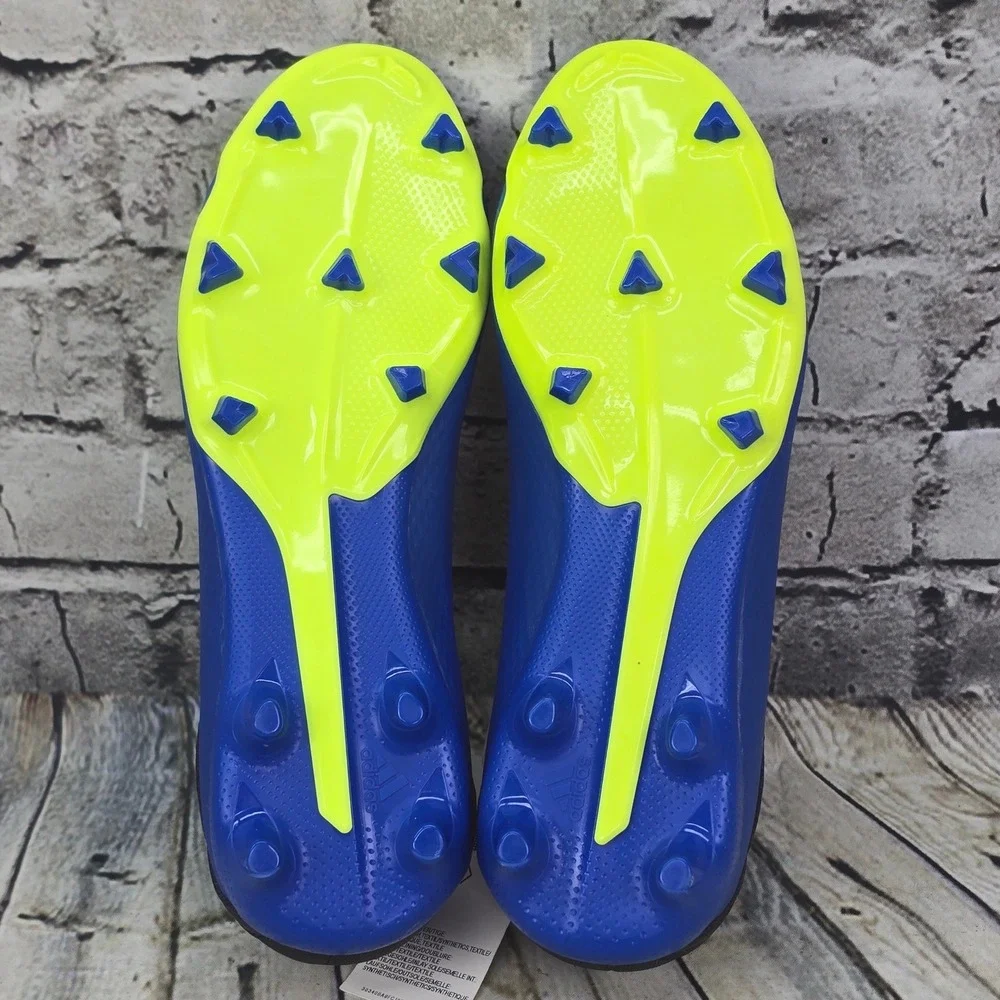 Adidas X 18.3 FG J Soccer Cleats Boys 5.5Y Blue Solar Yellow DB2416 Firm Ground